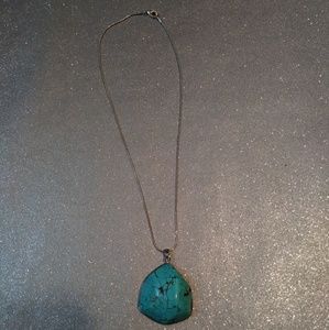 NWOT Turquoise Pendant on a Silver Chain